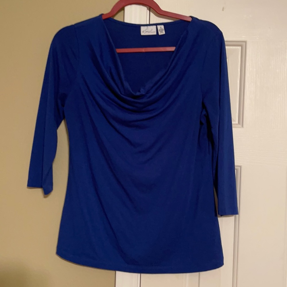 Kim Rogers blue blouse